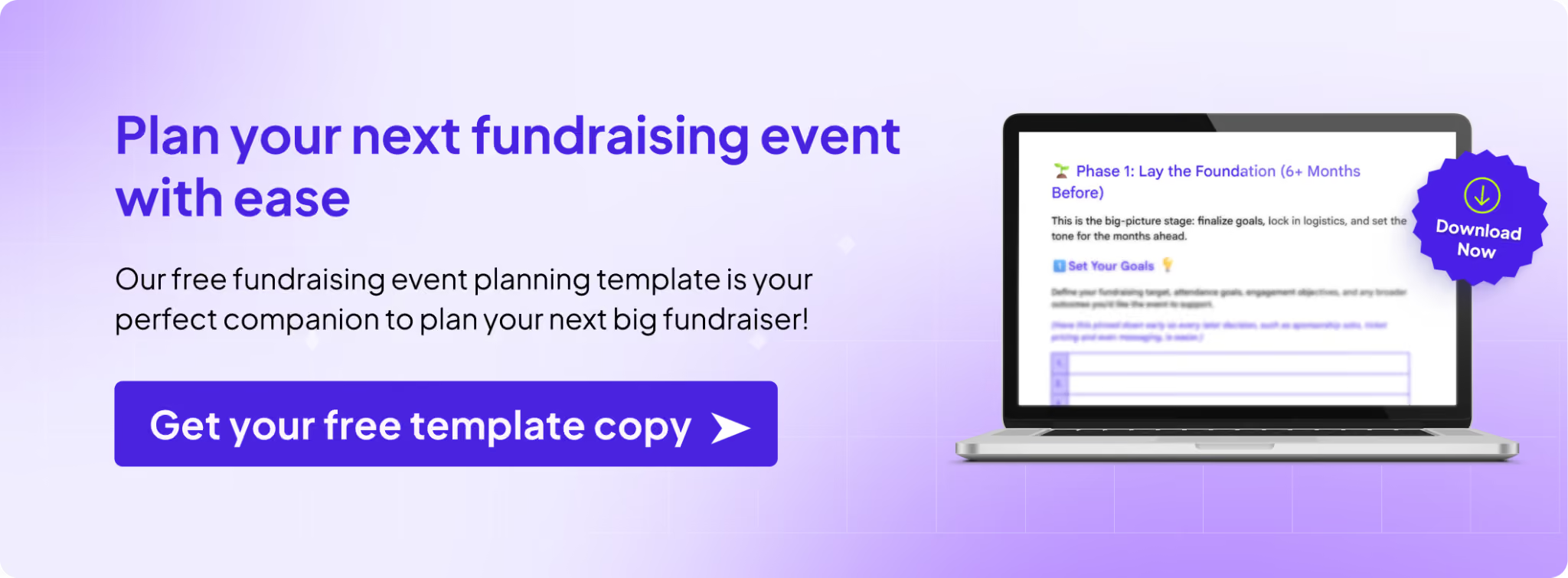 Amabase fundraising event planning template