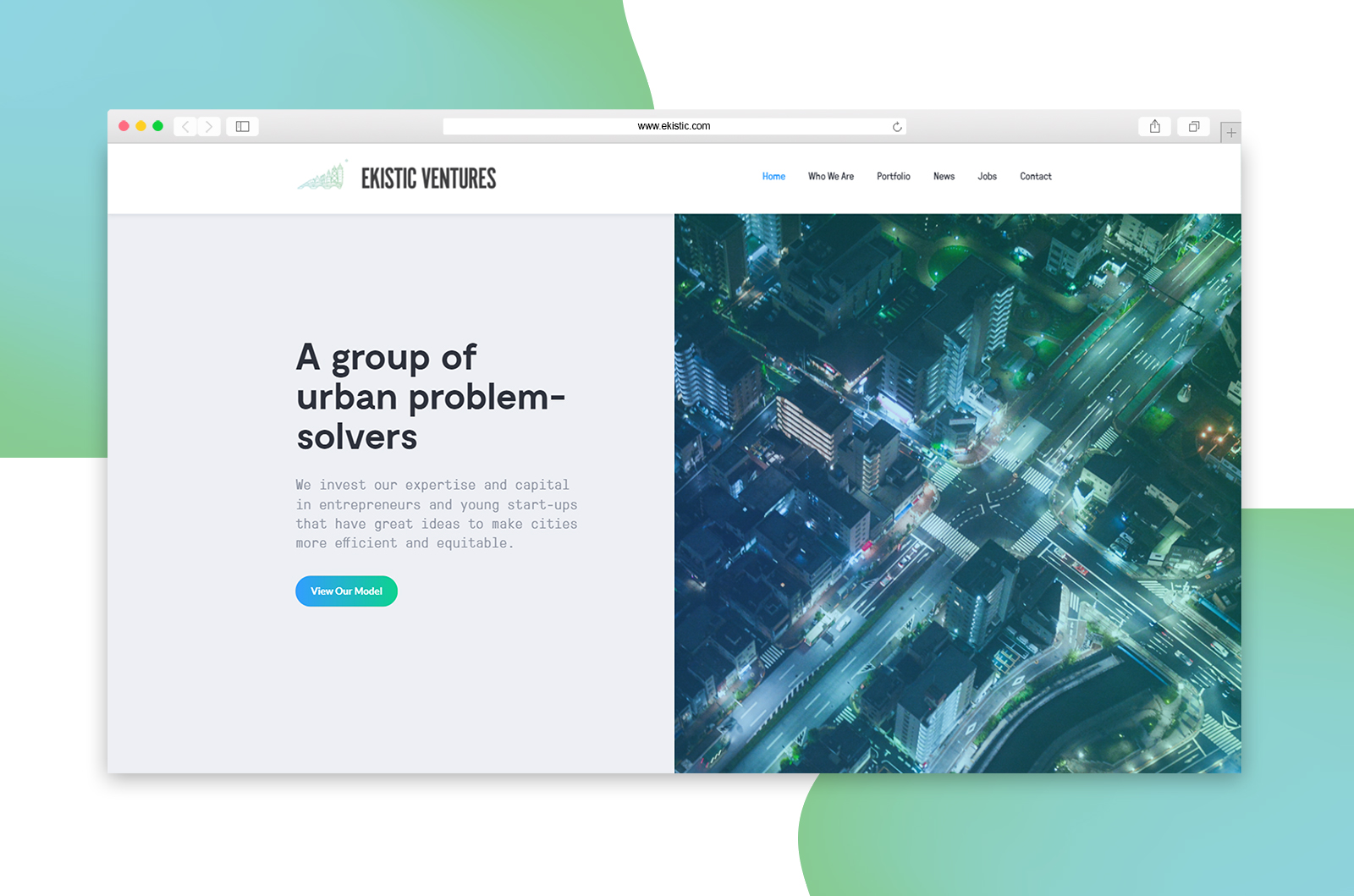 Ekistic Ventures website design