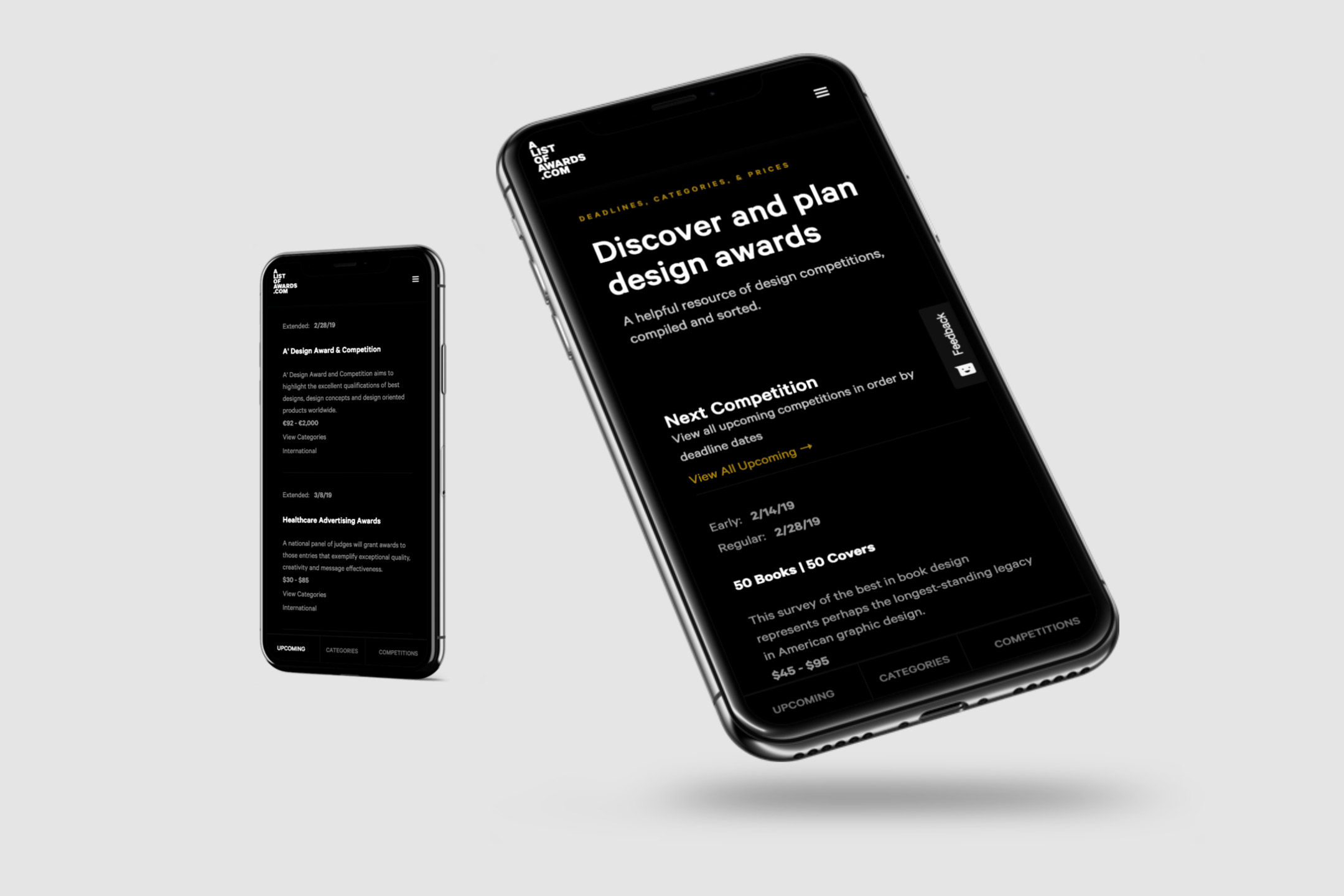Alistofawards.com website design