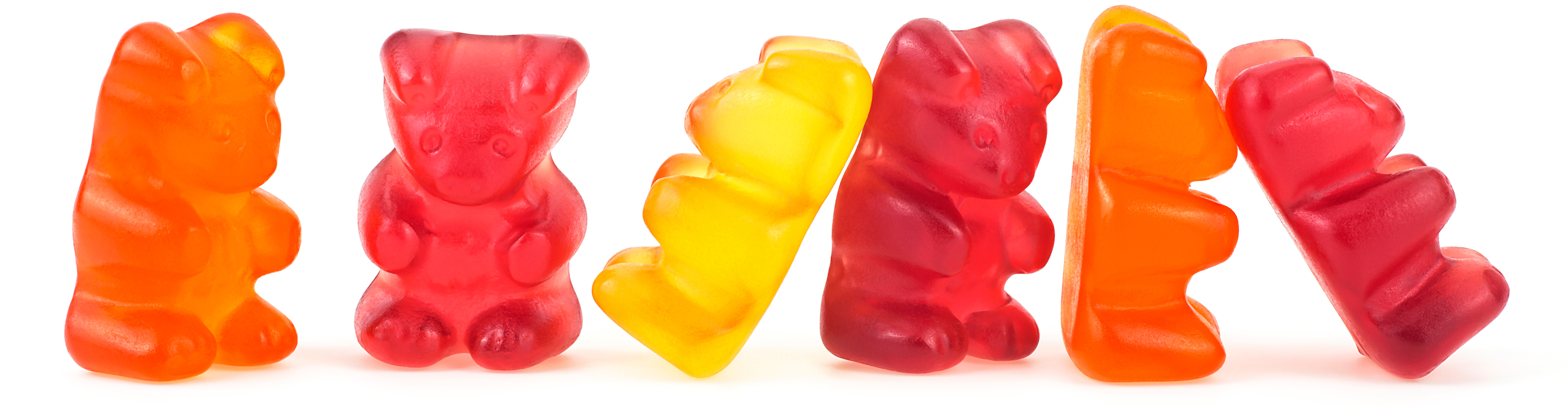 a row of gummy bears