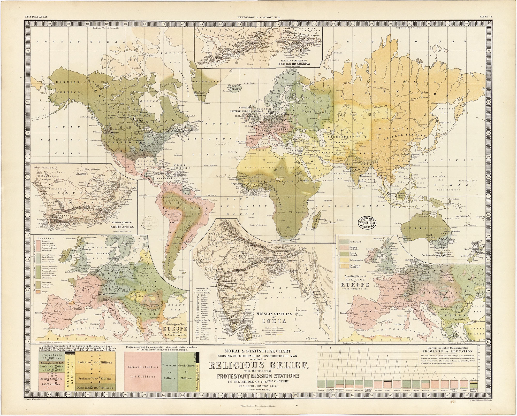 Geographical Distribution of Man according to Religious Beliefs