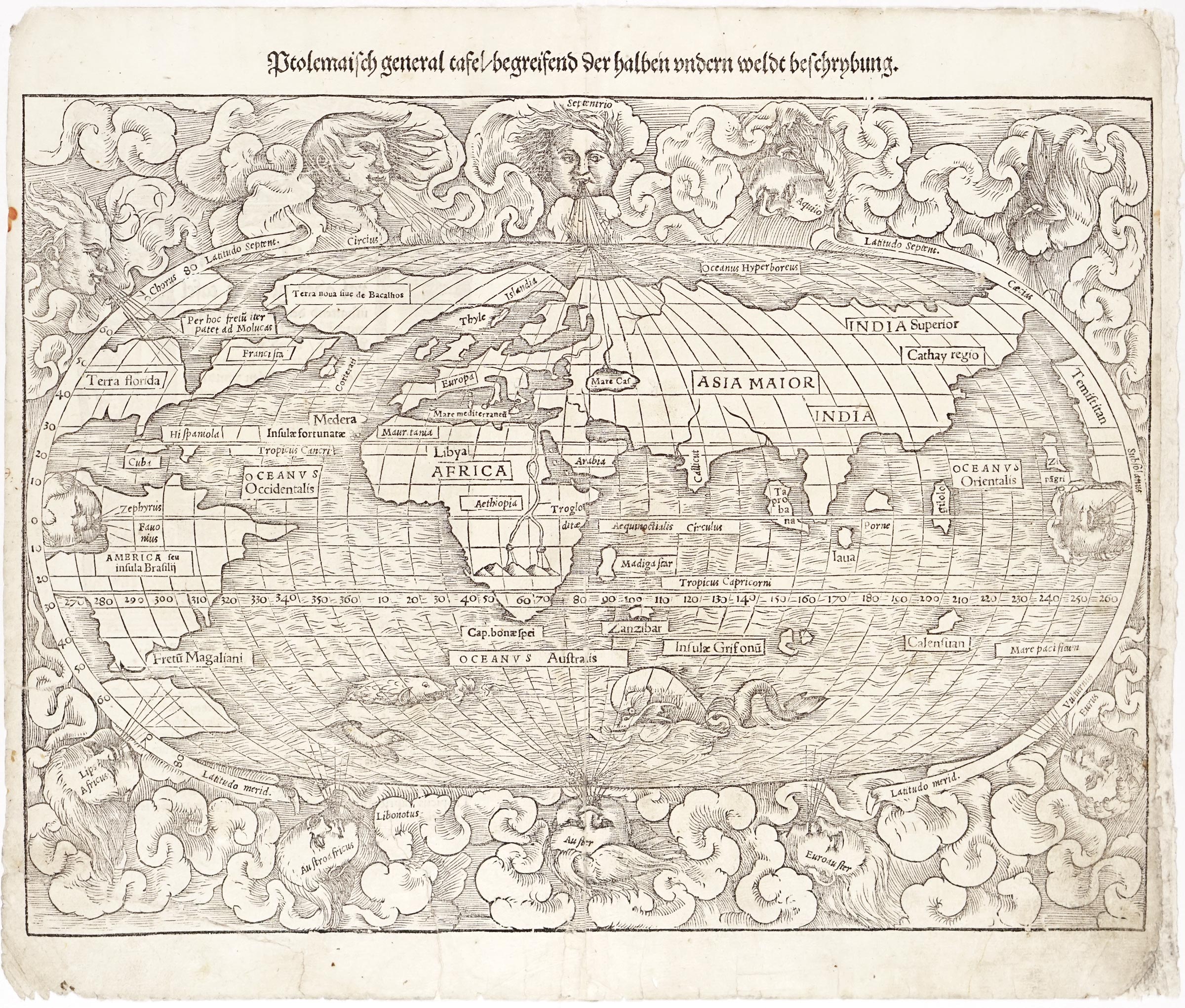 Ptolemaisch General Tafel, Begreisend der Halben Andern Weldt Beschrybung