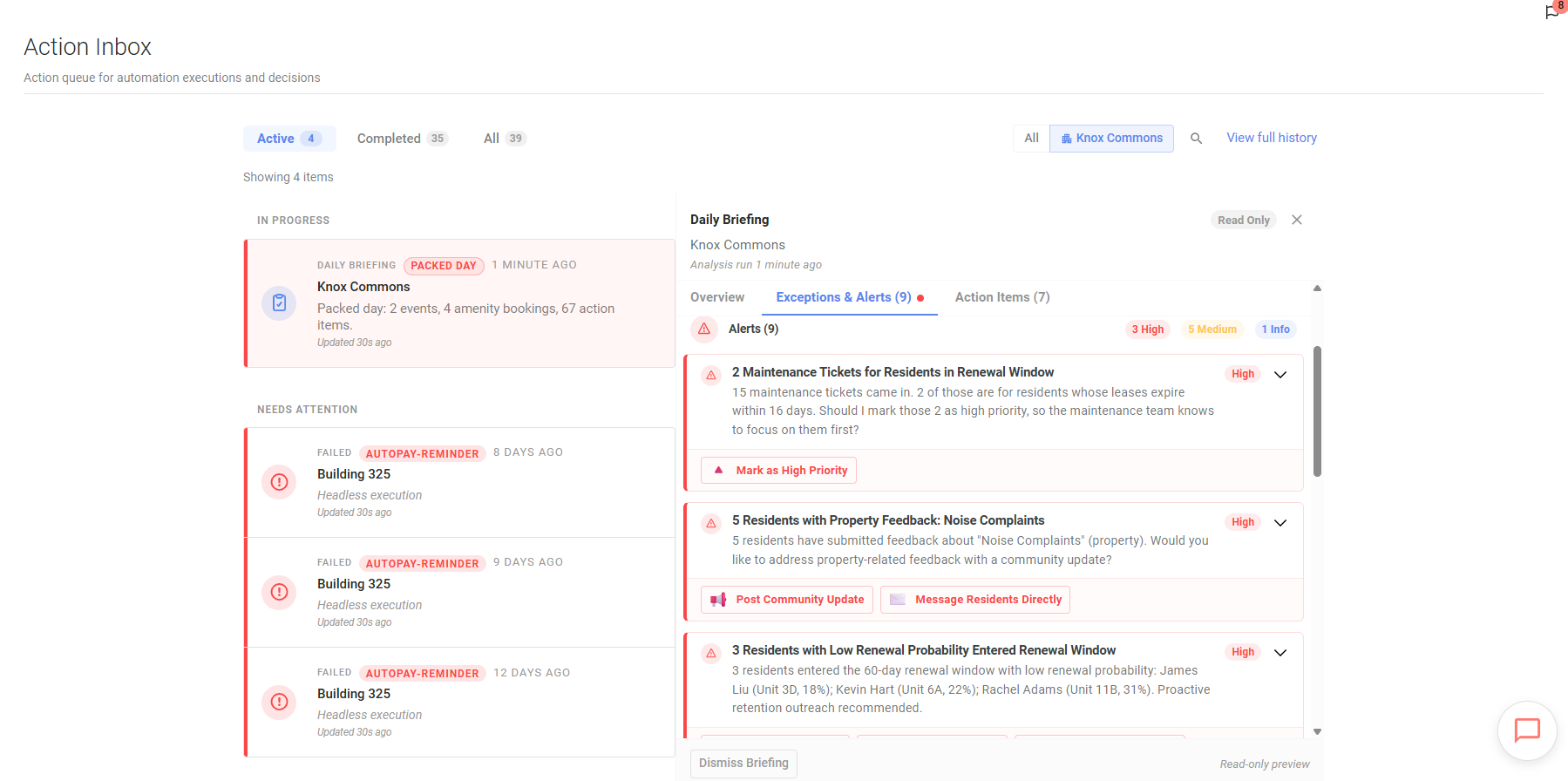 Exceptions and Alerts