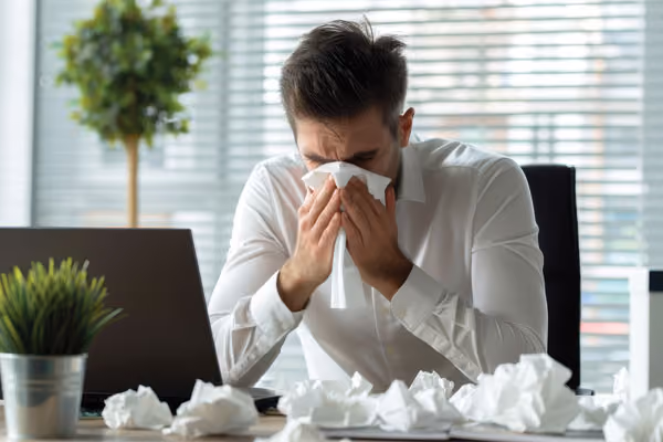man suffering from sinus issues