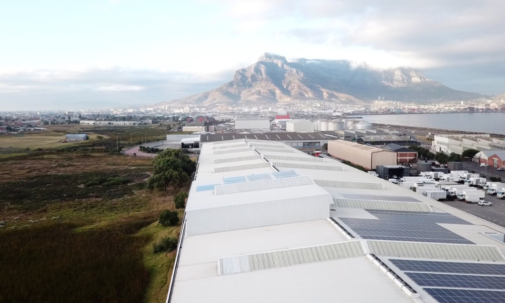 Solar panels at The Island in Paarden Eiland