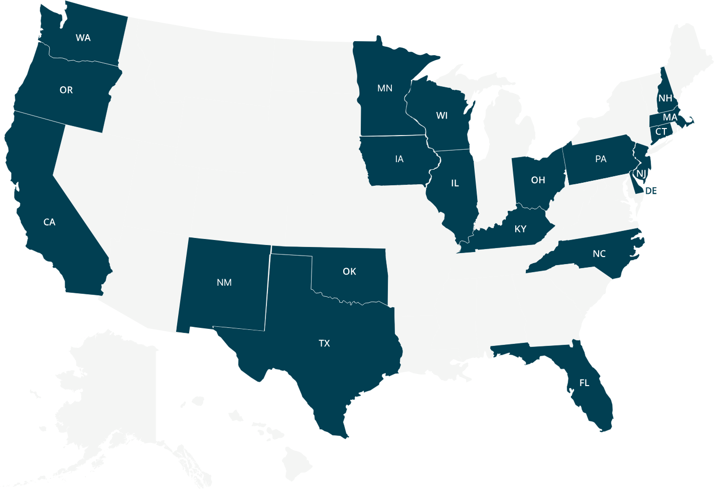 A map showing CareRev locations across the United States.