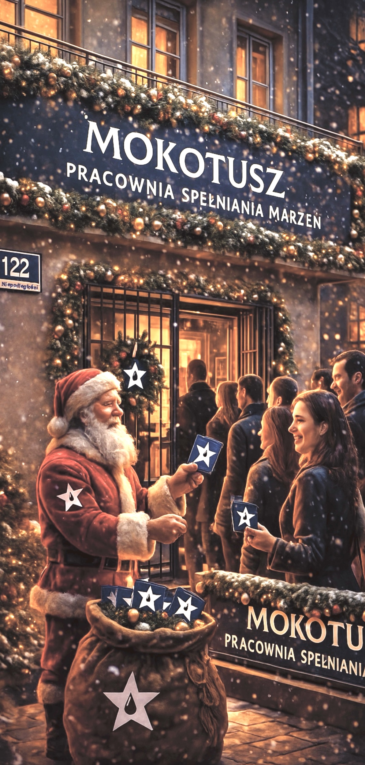 Świateczna odsłona studia tatuażu Mokotusz i voucherów na tatuaż na prezent.