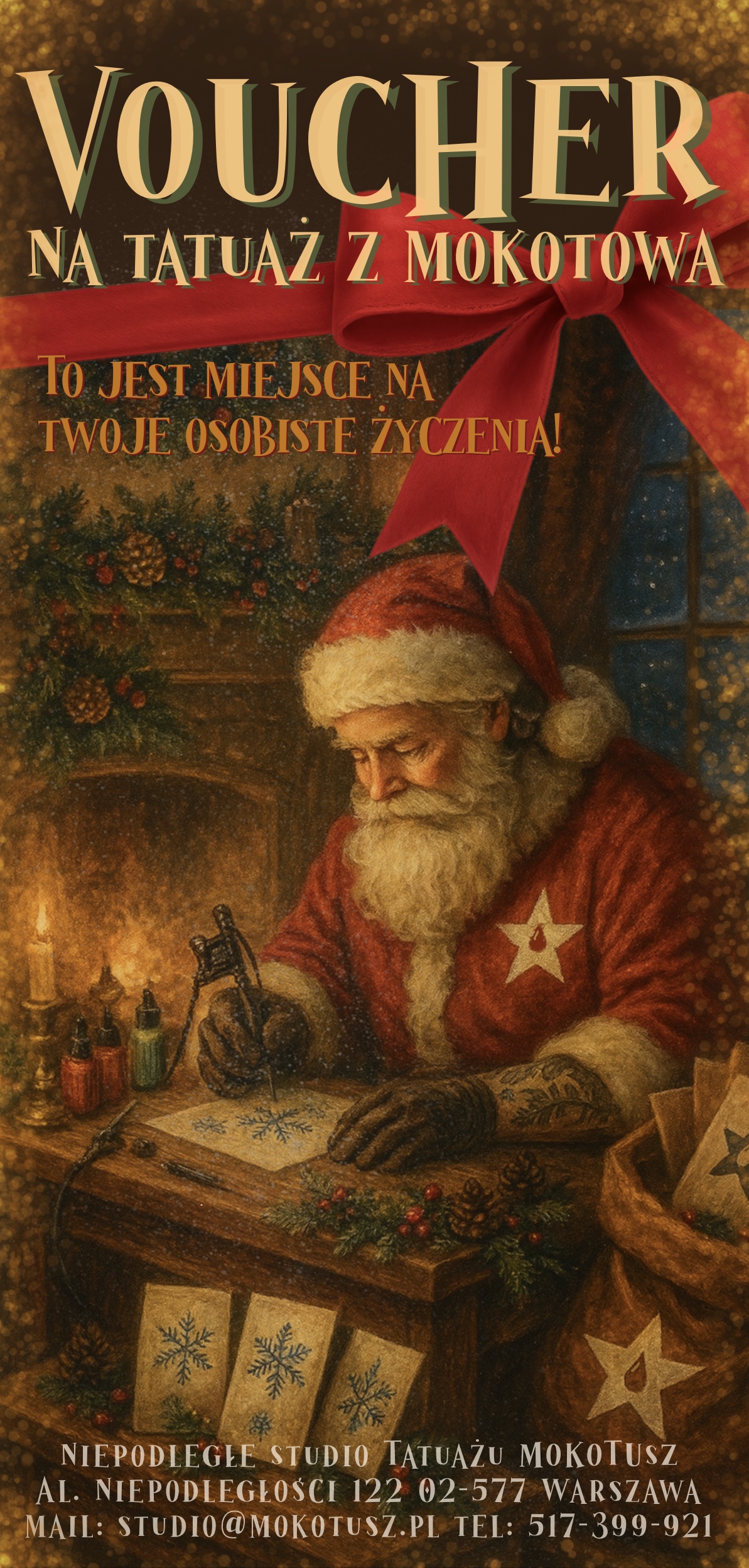 pomysł na prezent w Warszawie voucher do studia tatuażu bez kwoty