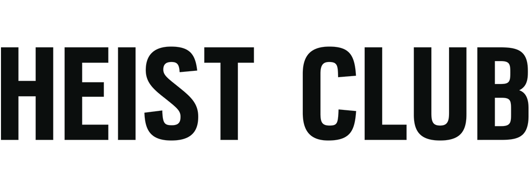 Official logo of Heist Club, a modern art theft and action-comedy IP created by Blauw Films studio.