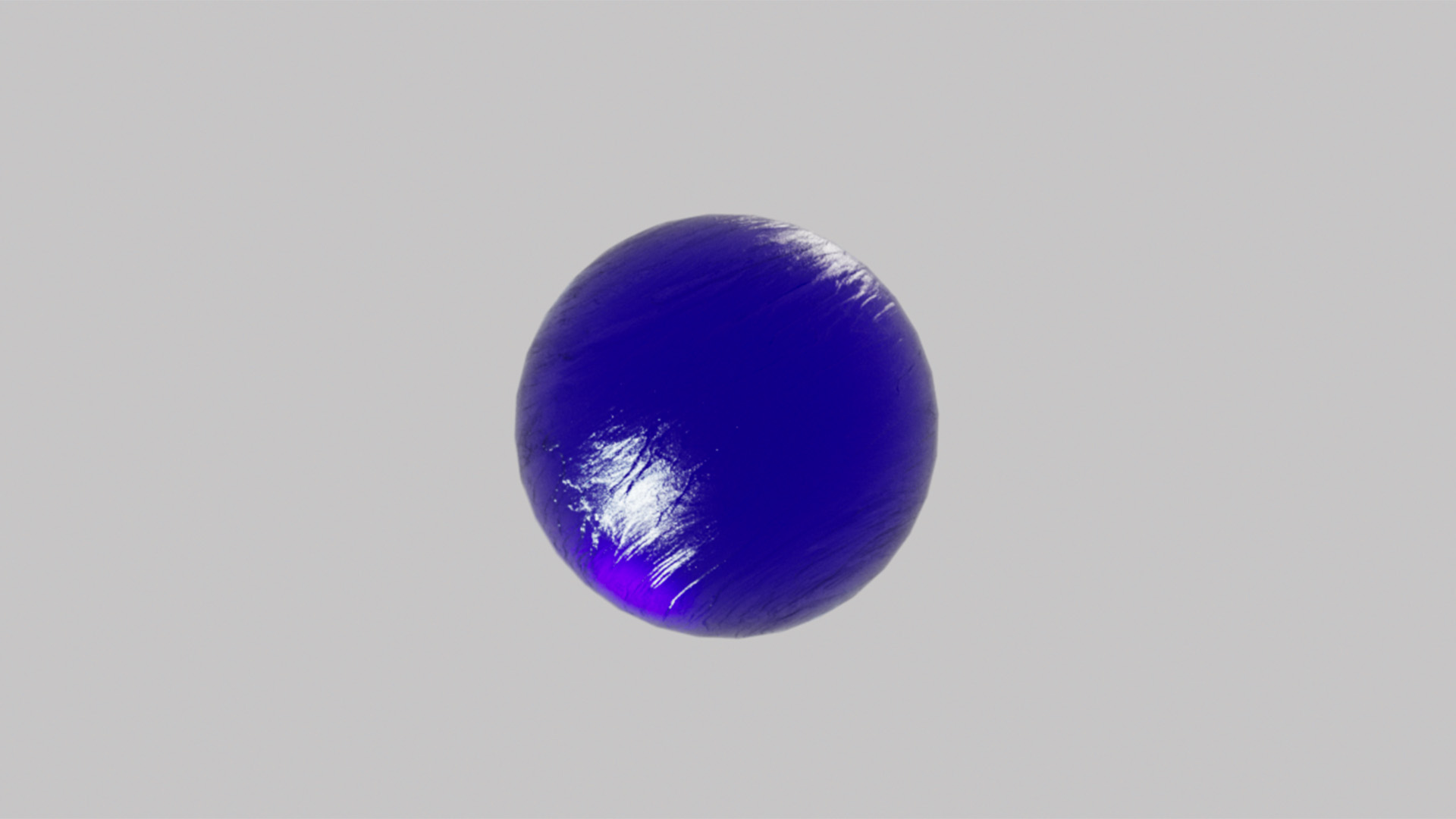 A 3D crystal sphere floating in a gray background for the Blauw Films HDRI 3D Previewer.