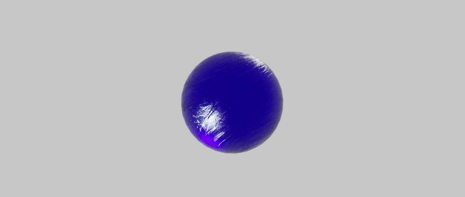 A 3D crystal sphere floating in a gray background for the Blauw Films HDRI 3D Previewer.