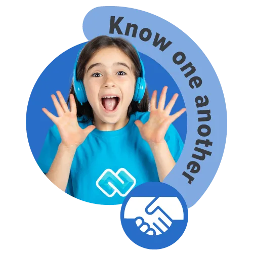 A girl is excited to get to know others