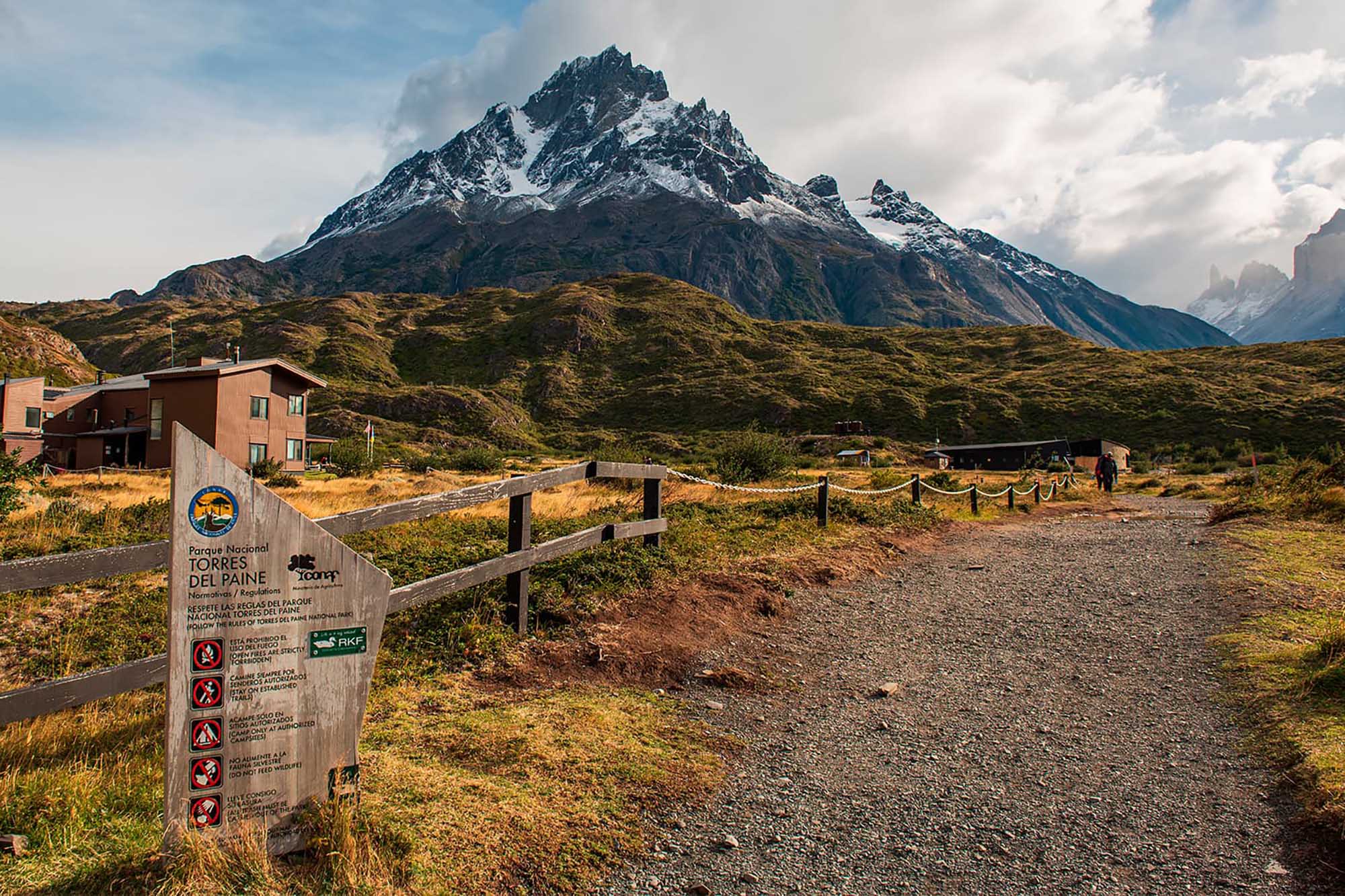 Torres del Paine in May with fall foliage