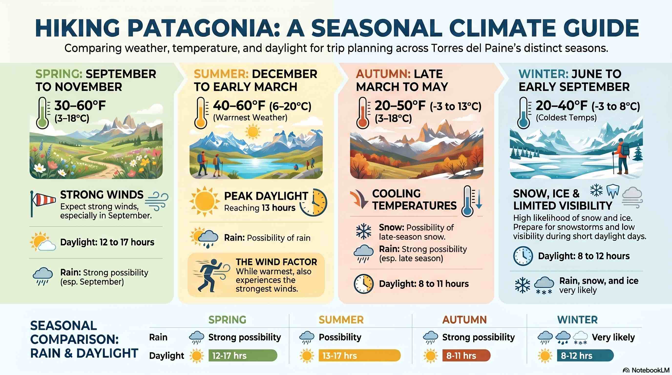 torres del paine weather by month