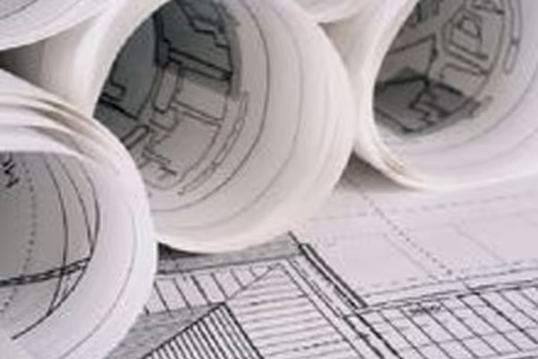 a picture of rolled up plans