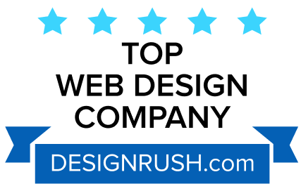 DesignRush Top Web Design Company award badge, showcasing professional recognition and trust.
