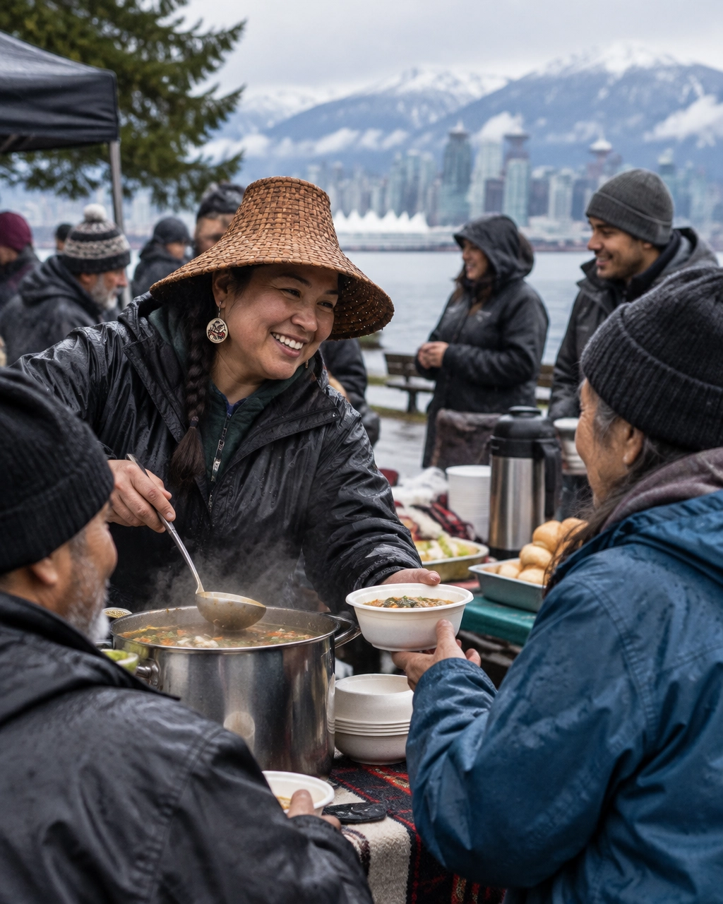 Community members gathered for a community-led winter program in Vancouver