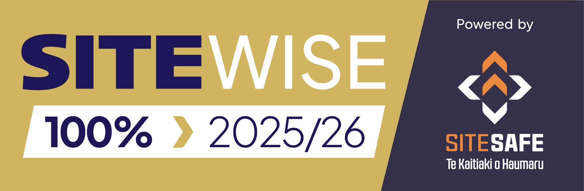 SiteWise Gold, 100% assessment score, 2025/26