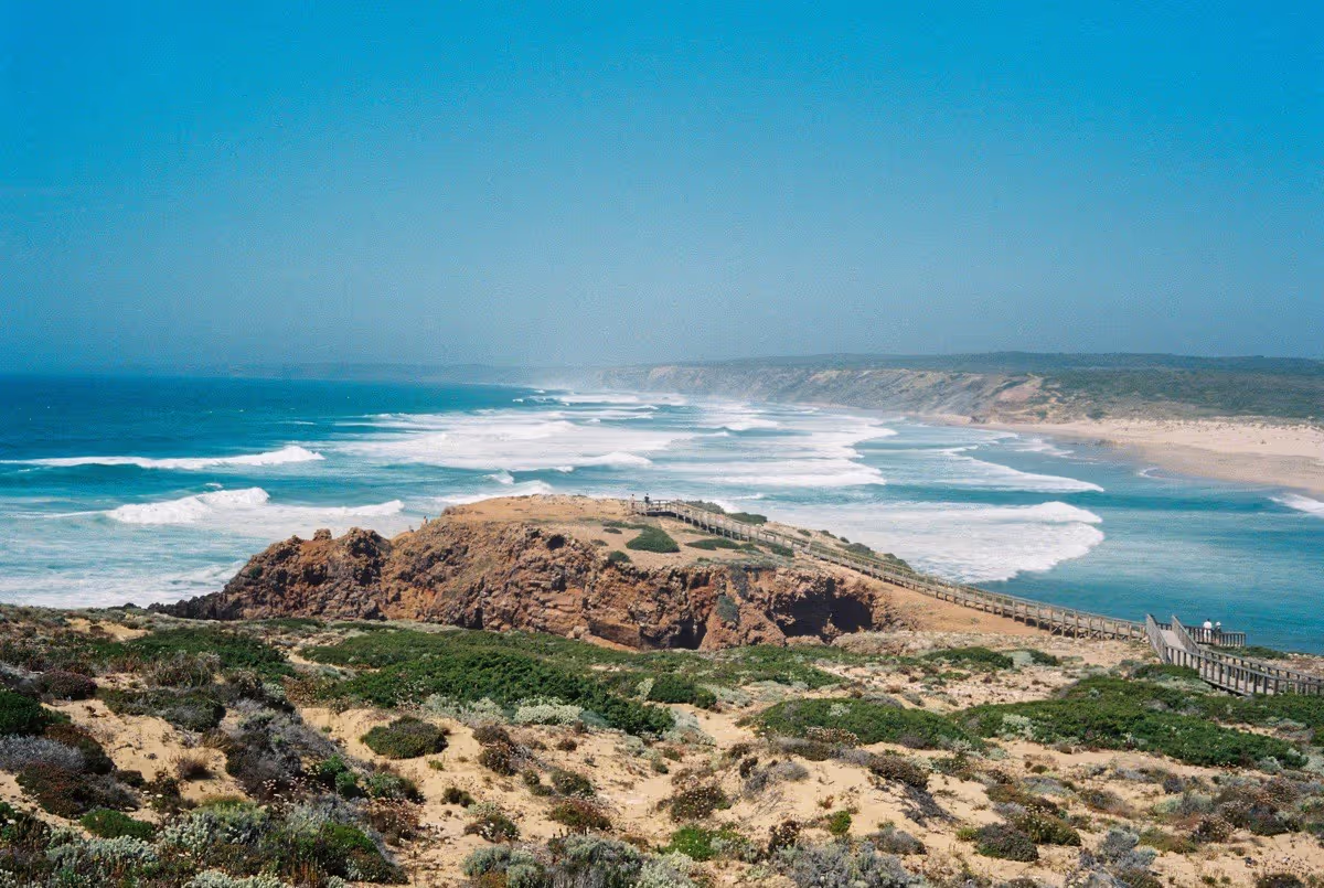 A view from the top of the beautiful praia da bordeira