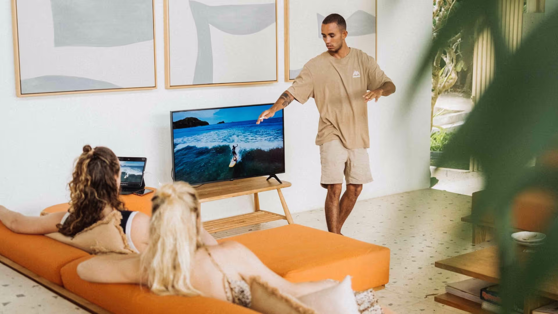 sri lanka surf house inside pool and common area