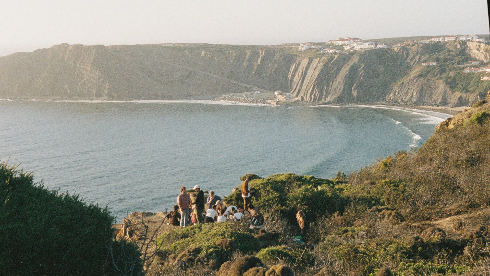 Our group having a picnic on the cliffs and socializing in a stunning place