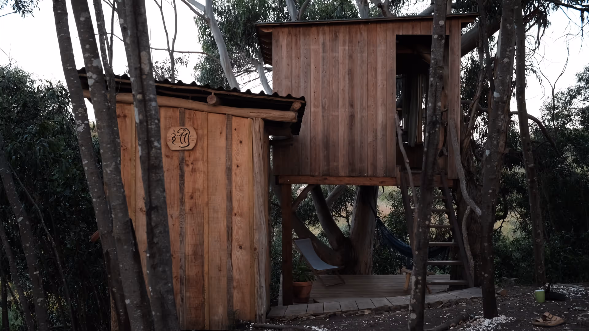 Treehouse and bathroom