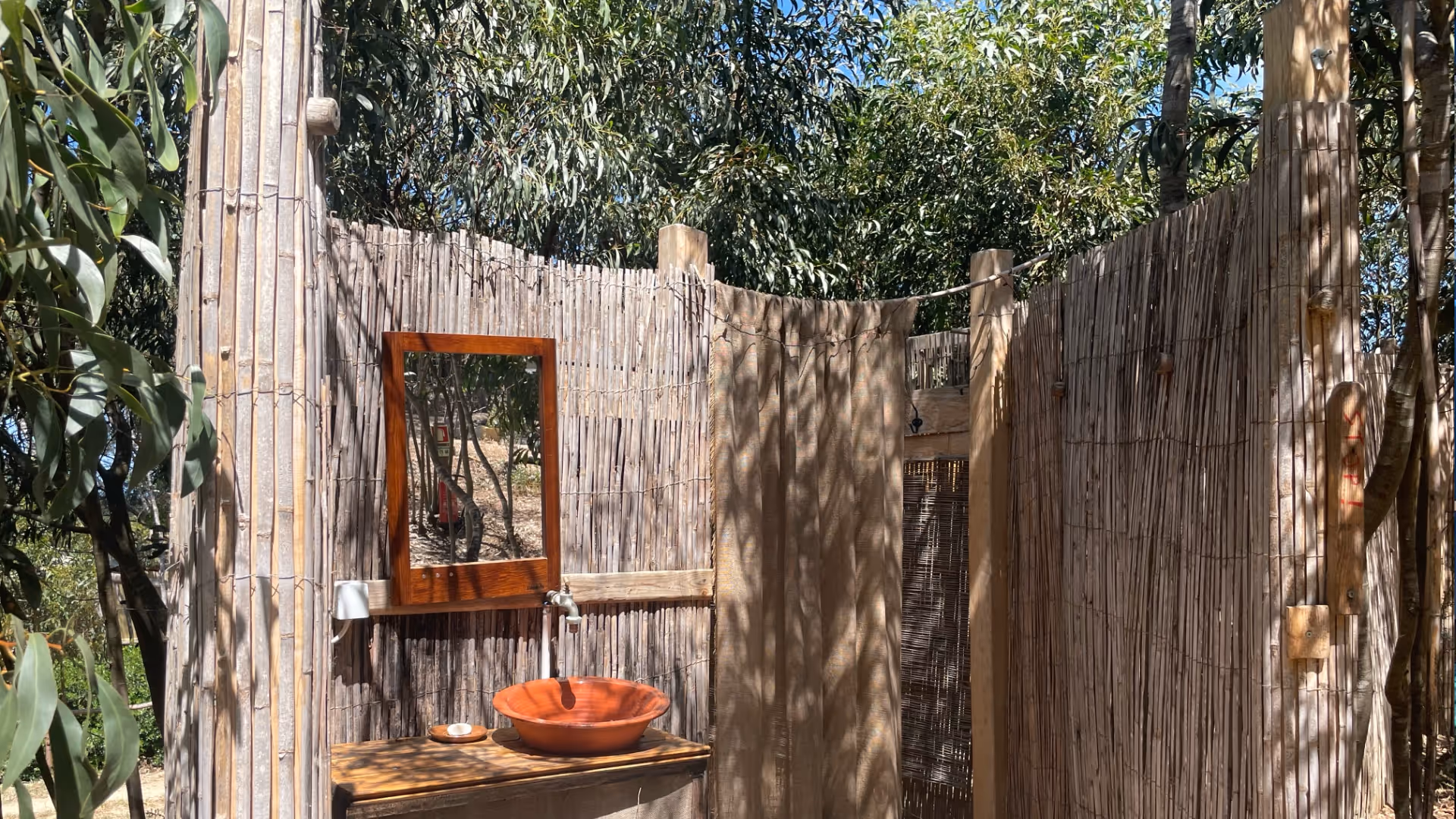 shared shower in nature