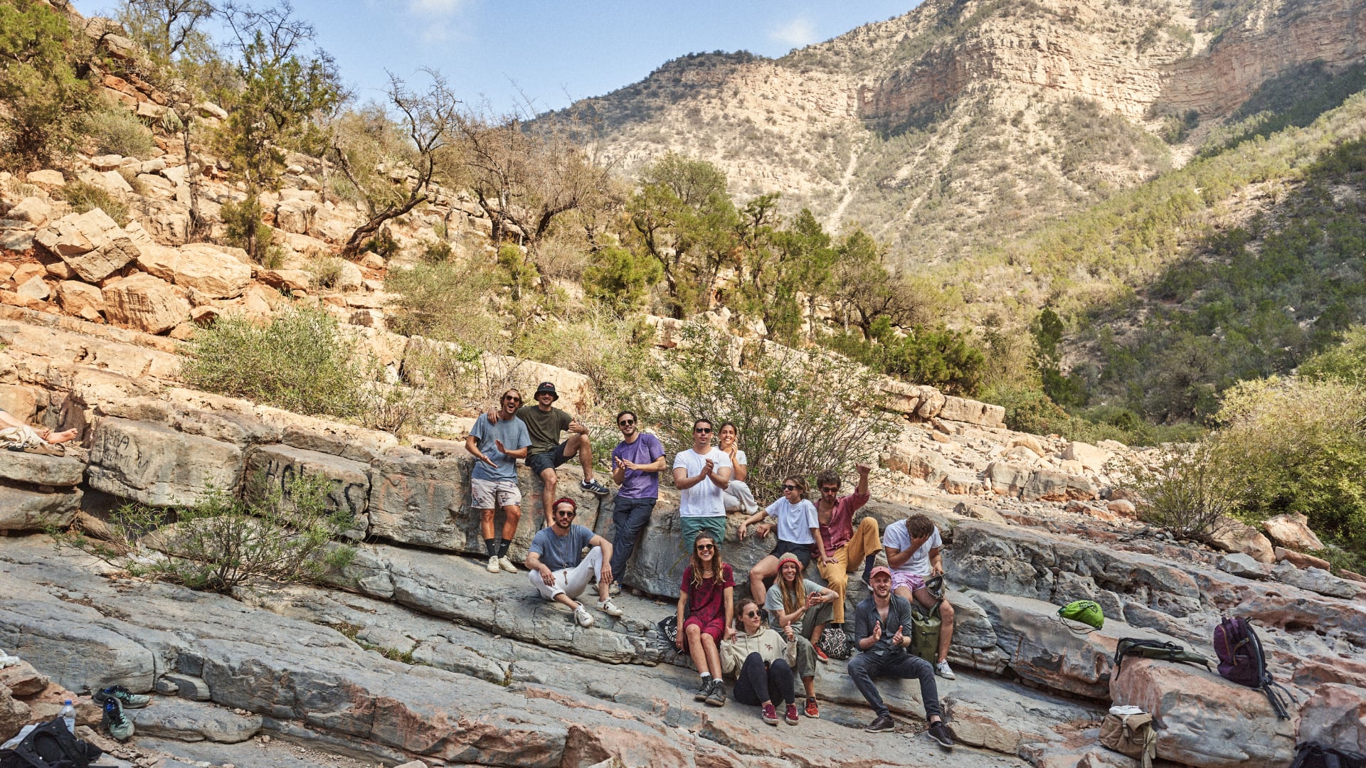 Our group having a picnic on the cliffs and socializing in a stunning place