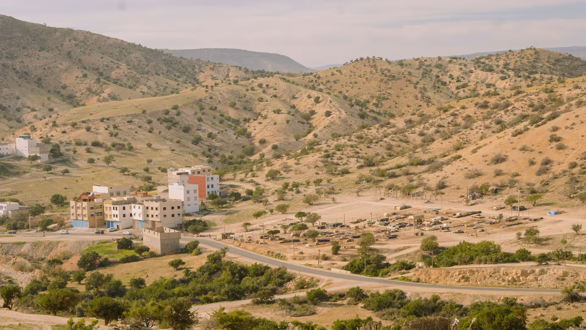 View of the moroccan hills behind the villa