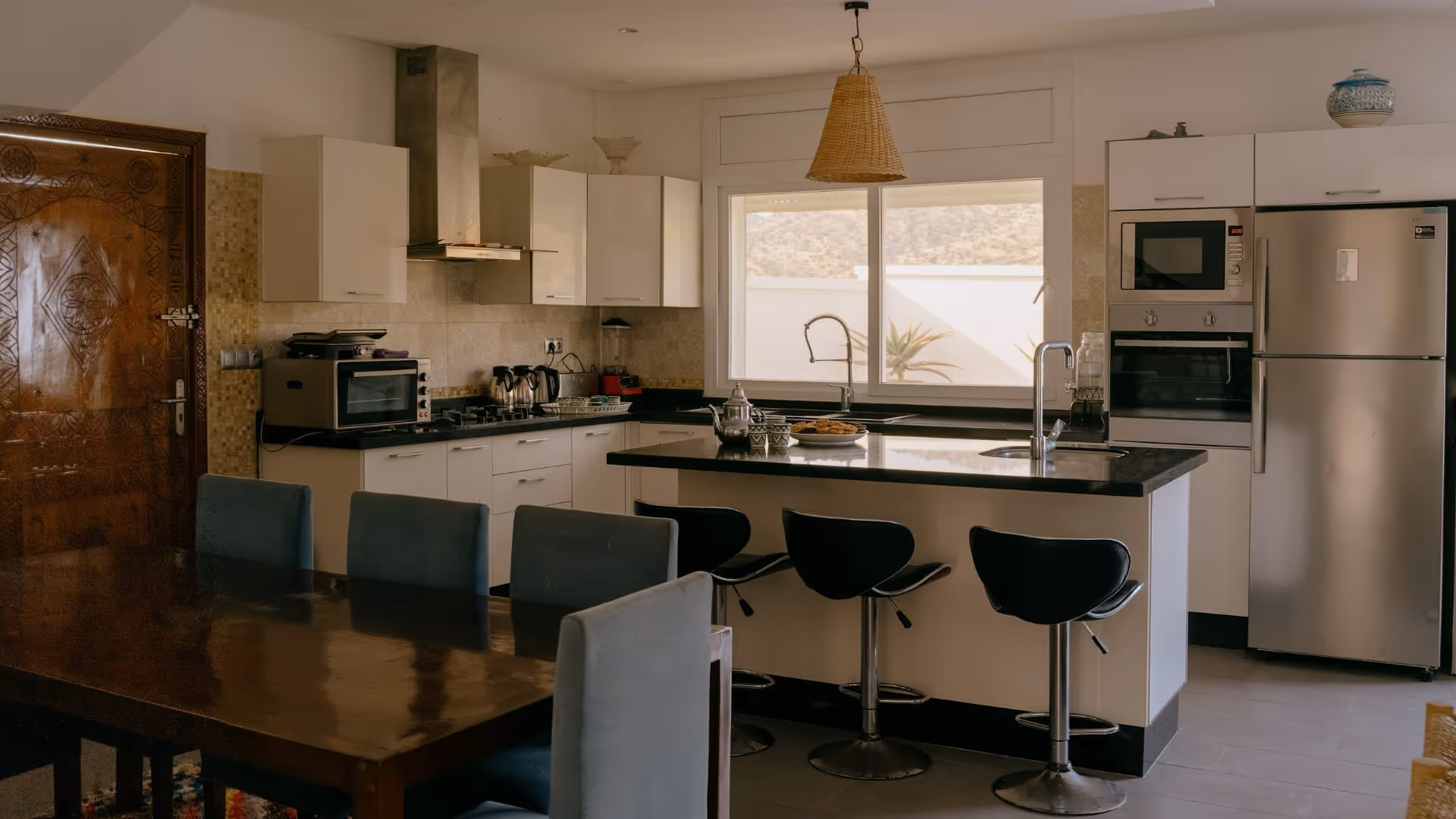 Kitchen and table