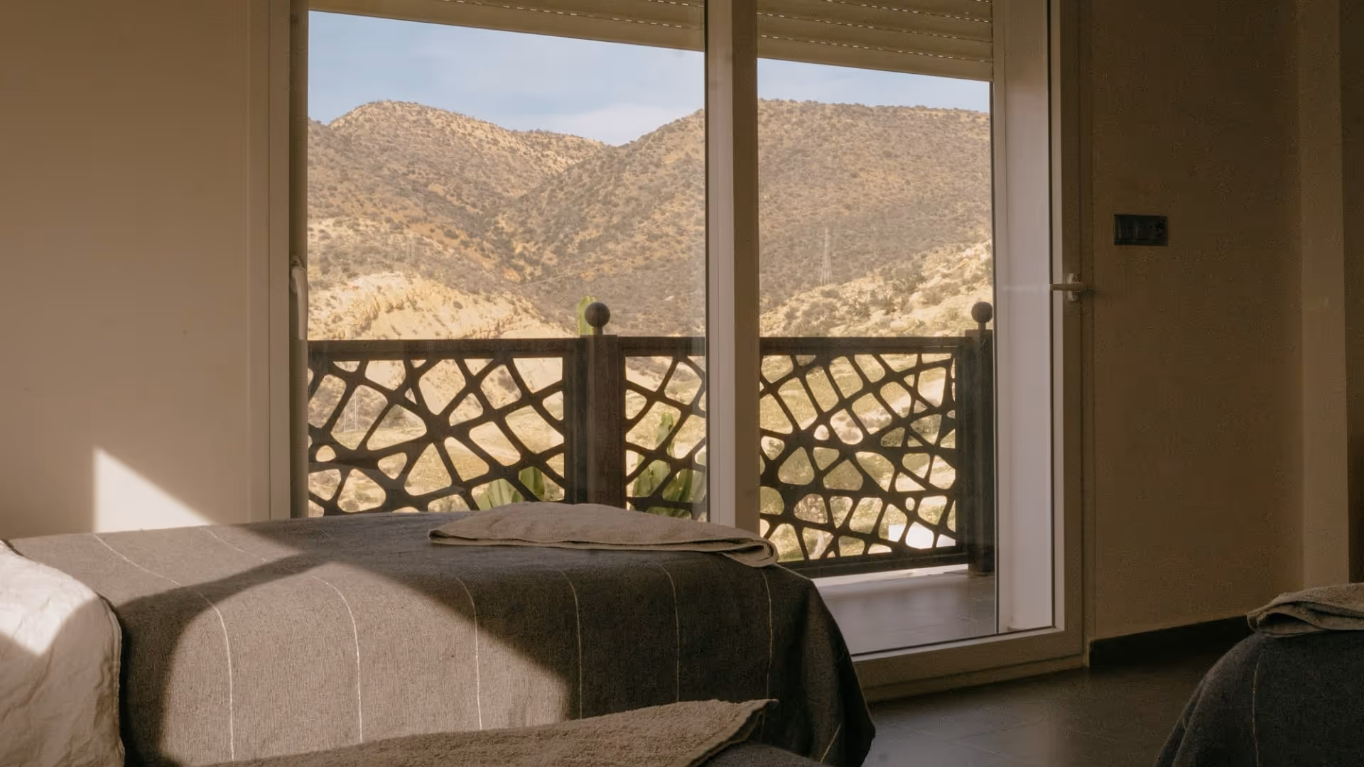 Hills view from the triple room in the Aourir villa