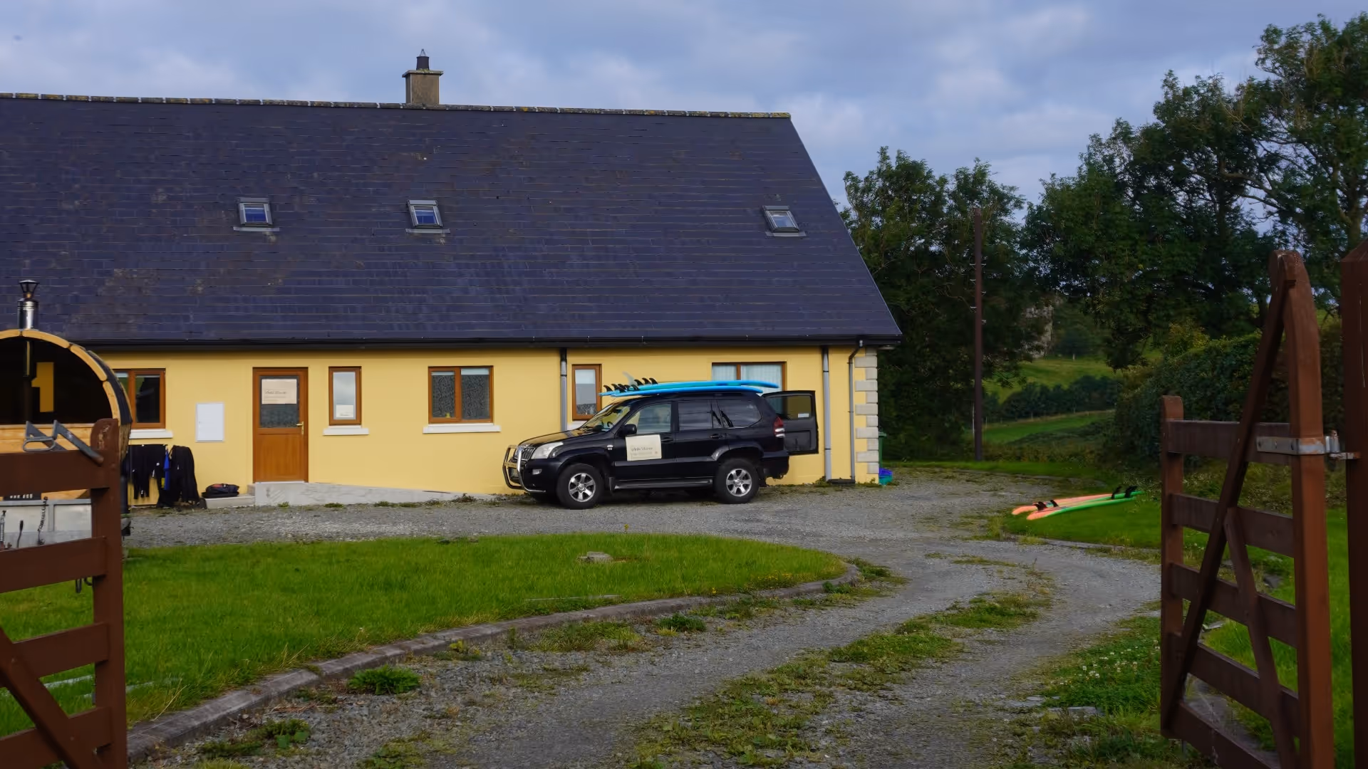 front of the surf house in ireland