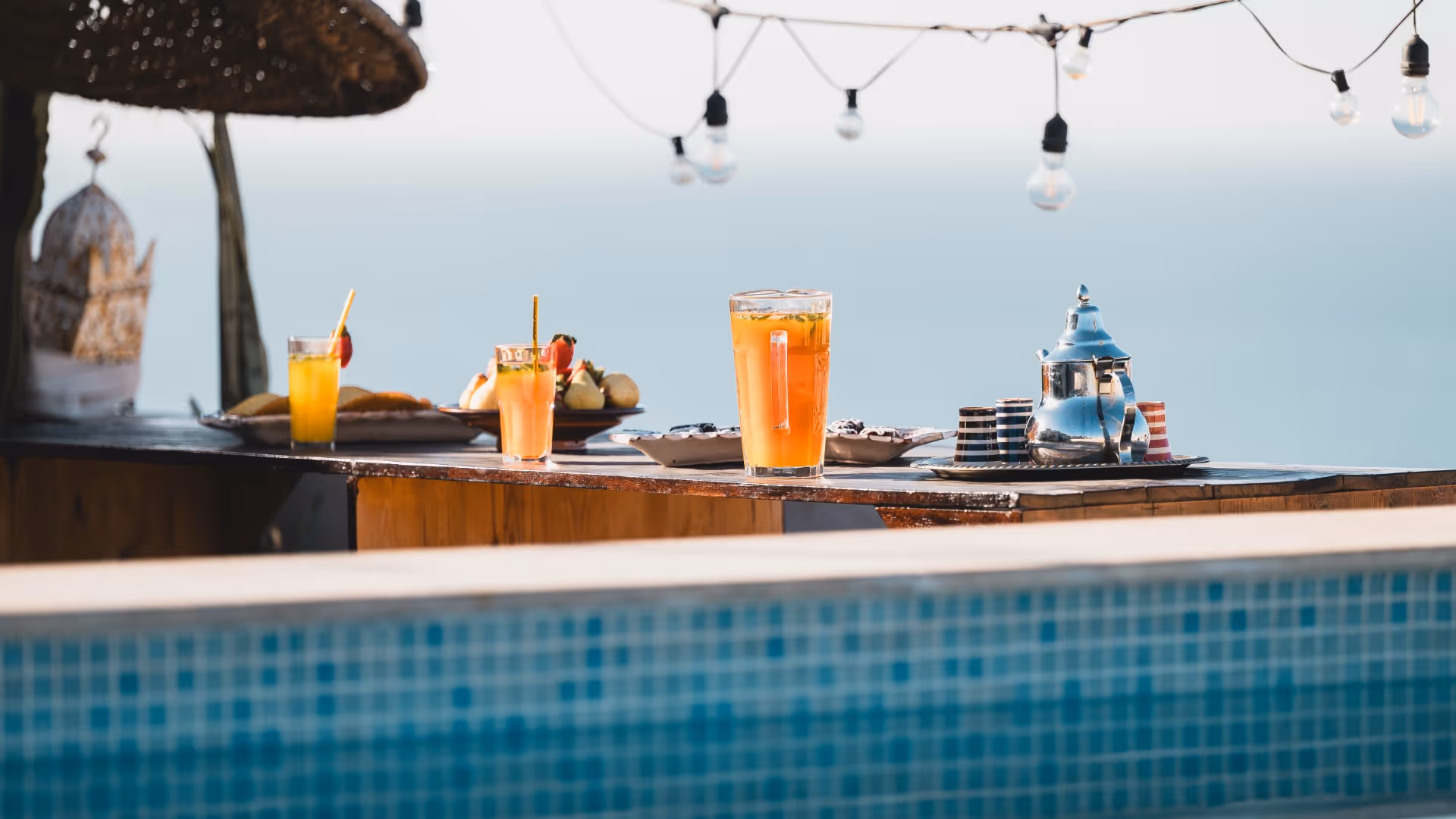 beautiful serene pool with ocean view