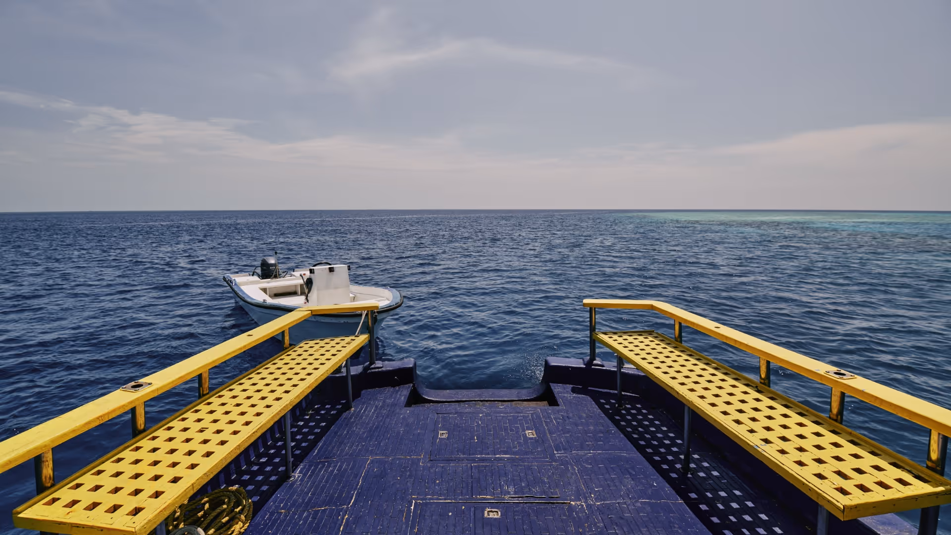 Back of the dhoni boat and Dinghy