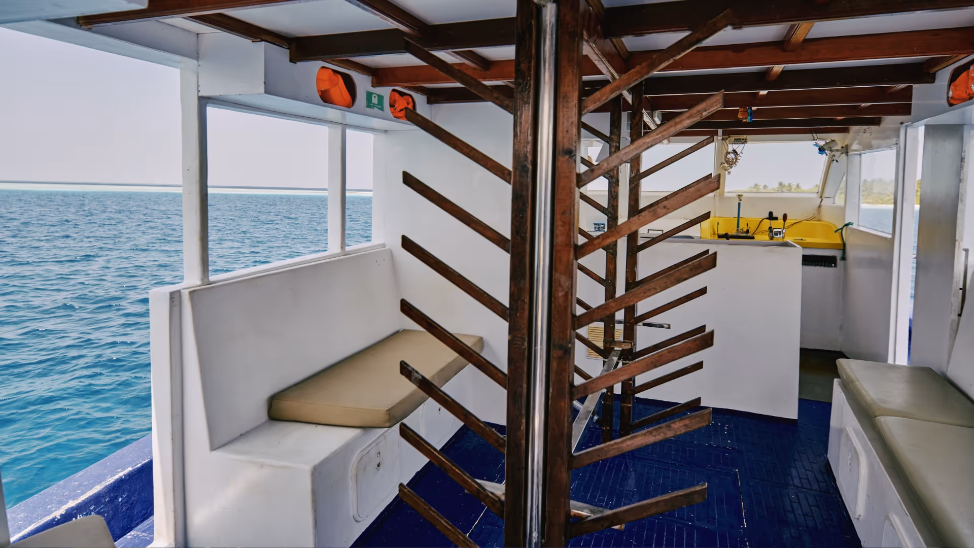 Maldivian boat dhoni surf rack