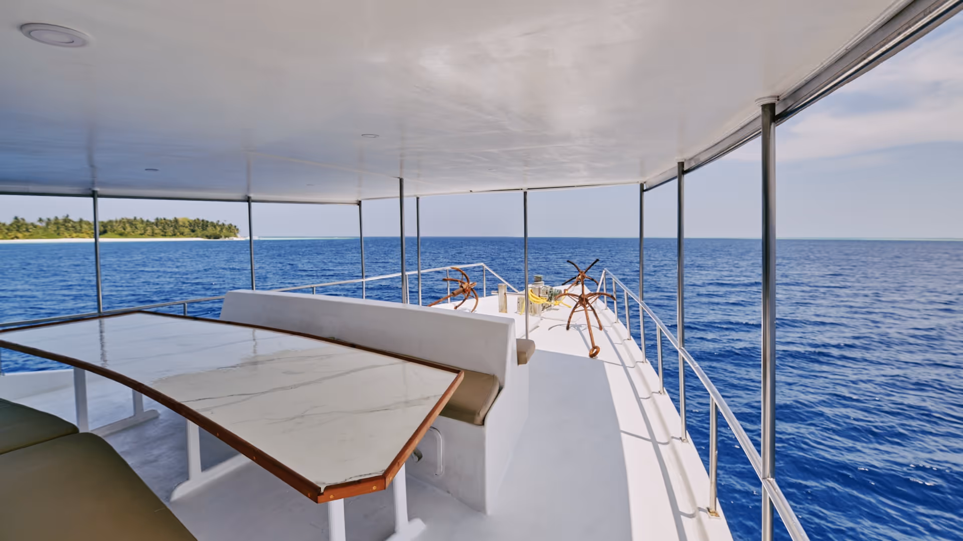 outside table on the deck