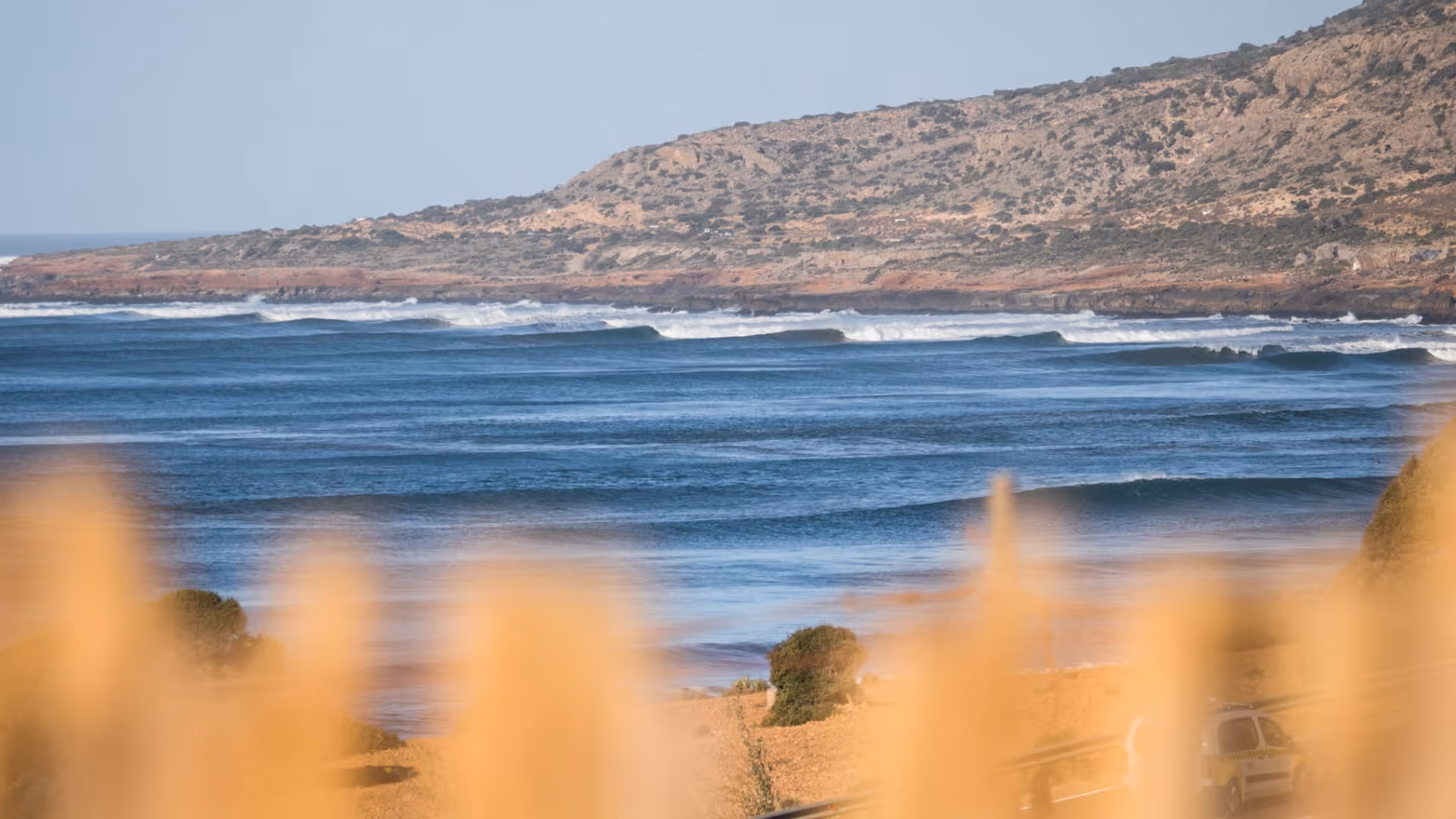 lineup with endless waves in morocco