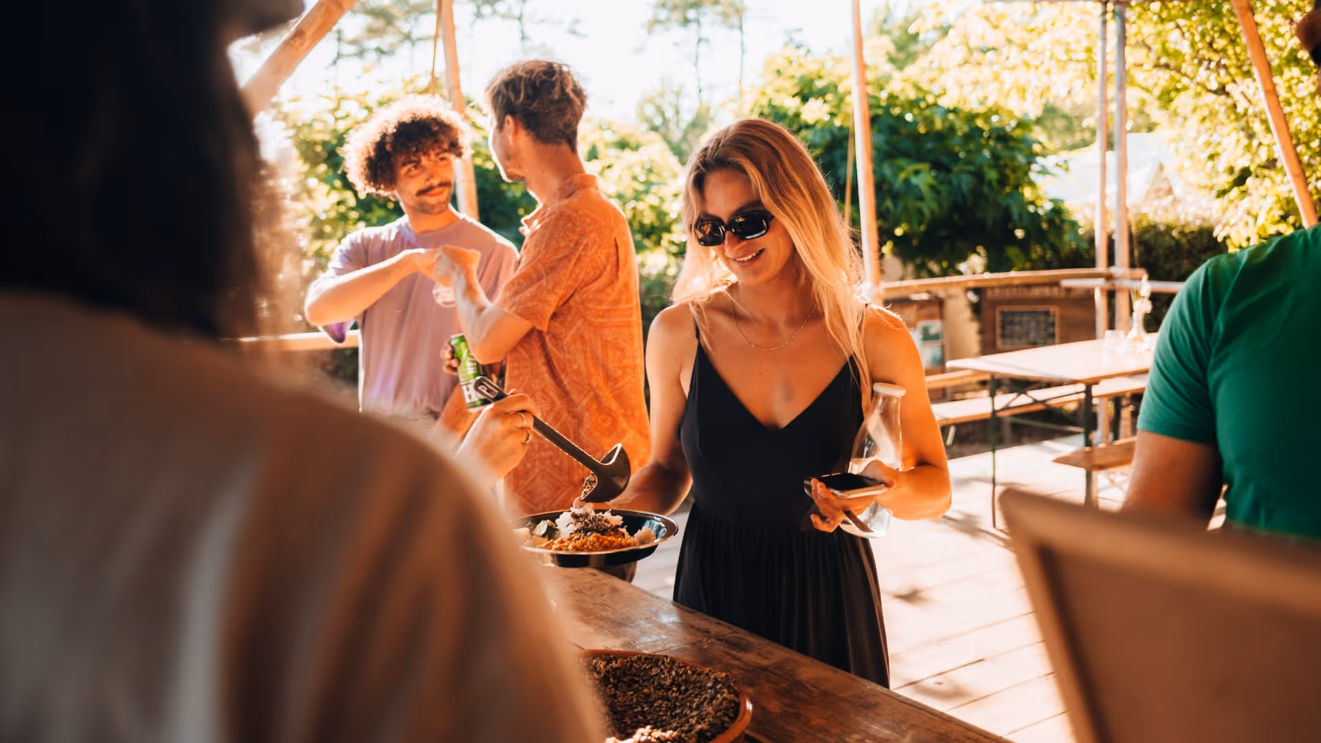girl getting breakfast