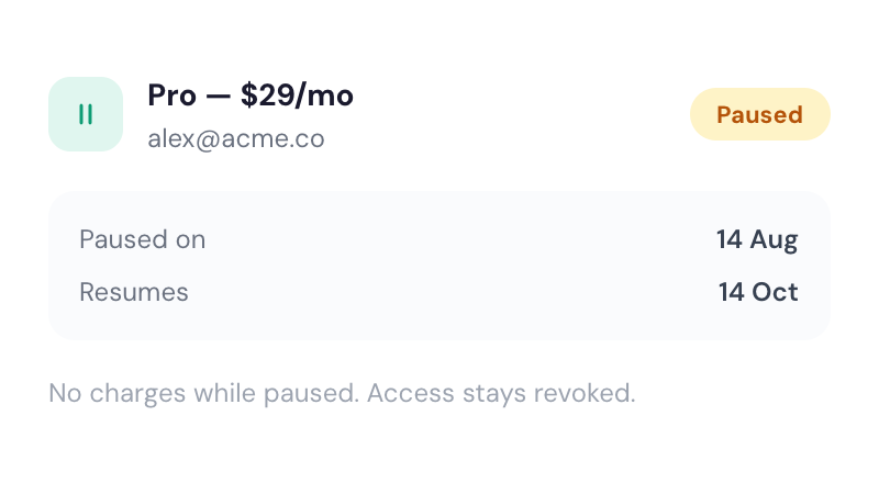 Pausing subscriptions