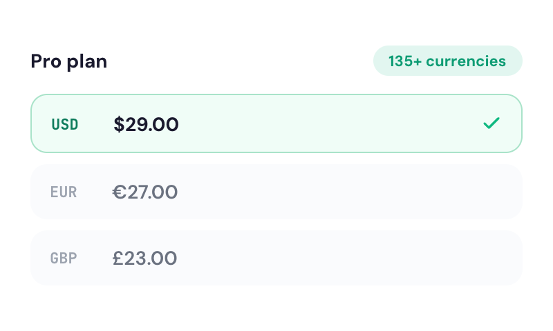 Multiple Currencies