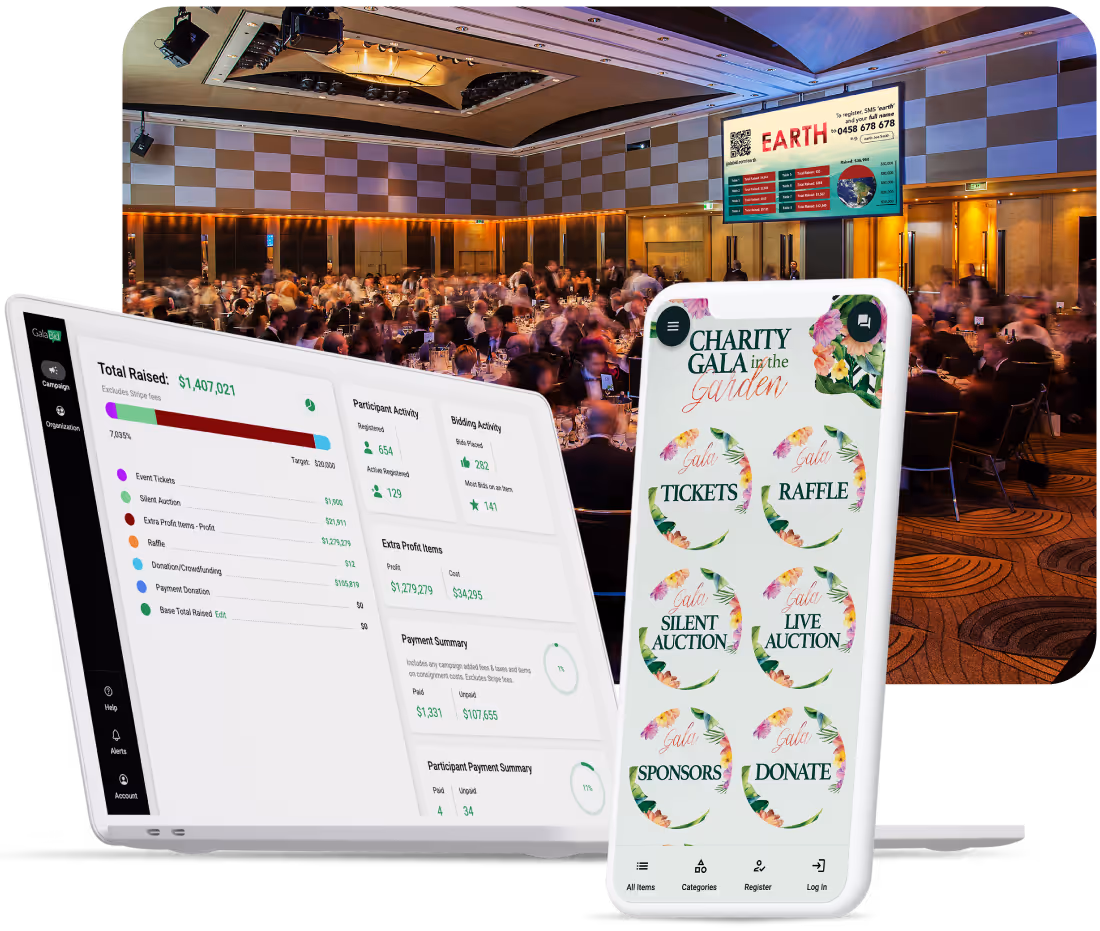 features for in-person non for profit fundraising events