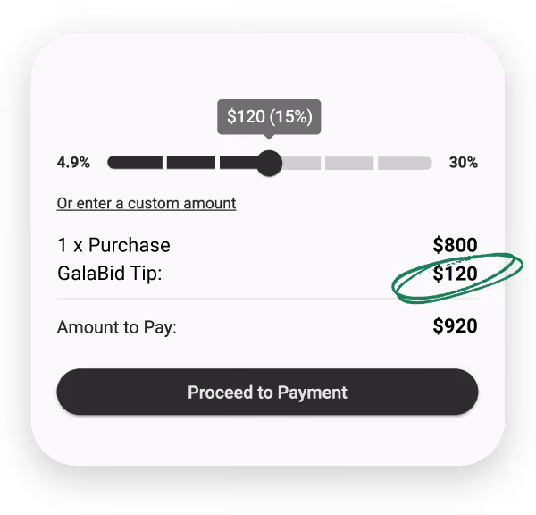 payment gateway of tipping fundraising