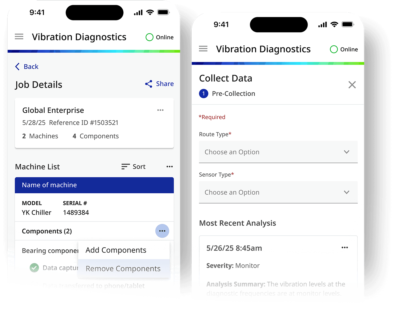 Vibration Diagnostics Mobile App - Improving mobile UX for chiller data collection