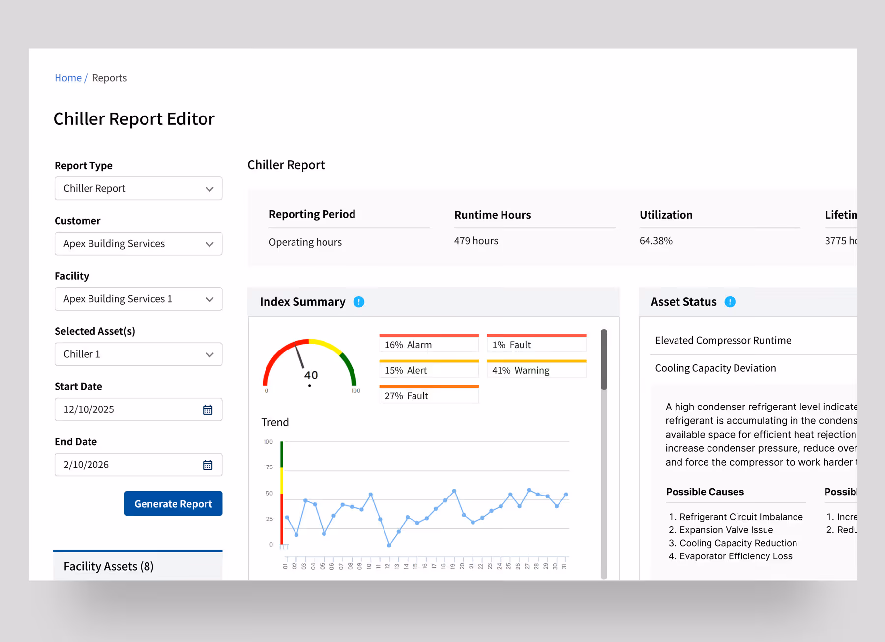 Custom reporting - feature enhancement for remote diagnostics
