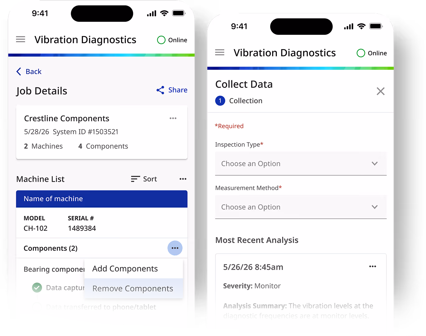Vibration Diagnostics Mobile App - Improving mobile UX for chiller data collection
