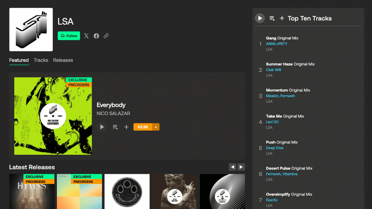 LSA Records is one of the UK's fastest growing House and Techno record labels founded by London Sound Academy to support grass roots music producers.