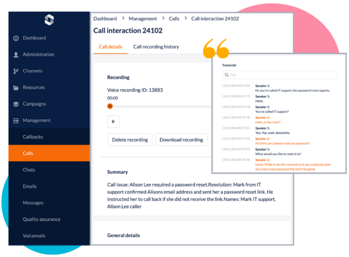 AI Call Summarisation from Next Telecom