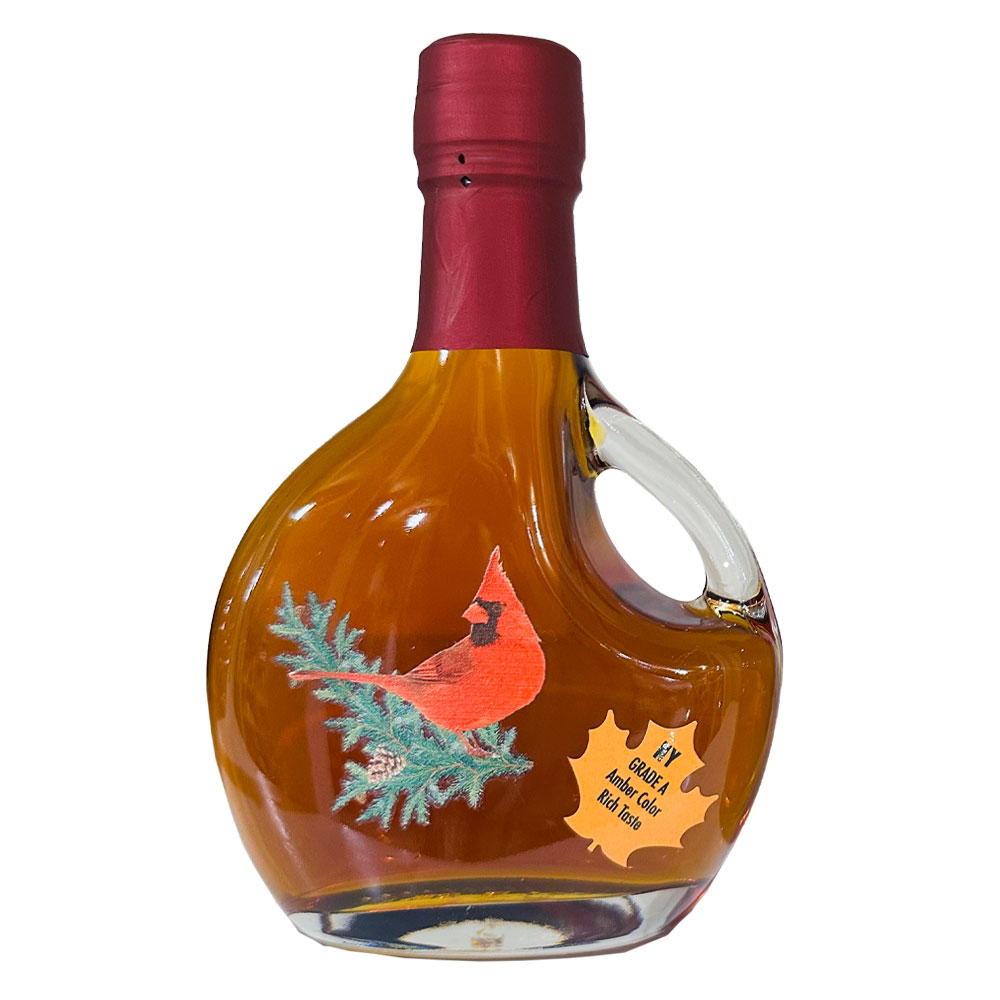 Bechard's PURE Maple Syrup Decorative 8.5 oz. Glass Jar - Birds