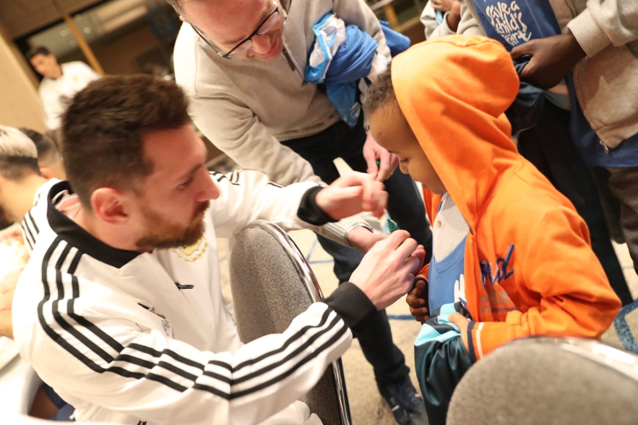 Visit by International football superstar Lionel Messi