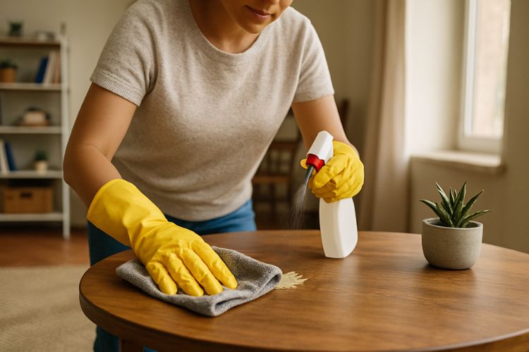 Cleaning agents often contain VOCs. Measure now with the air-Q!